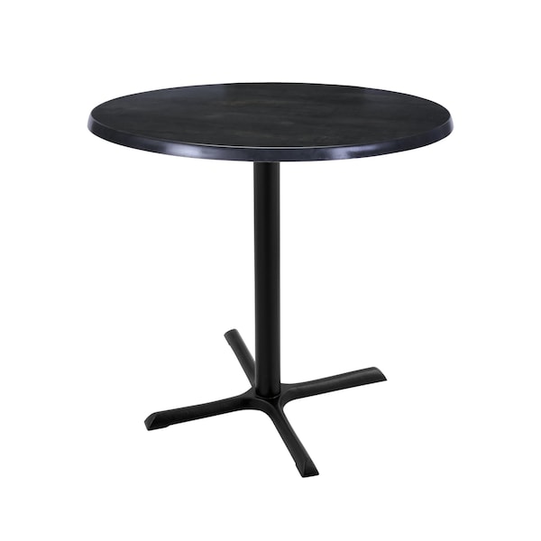 36" Tall In/Outdoor All-Season Table, 30" dia. Black Steel Top